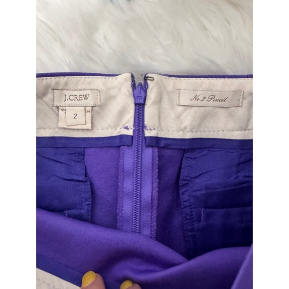 J.Crew No. 2 Pencil Skirt Womens 2 Royal Purple Cotton Spandex Stretch Office - Picture 4 of 7
